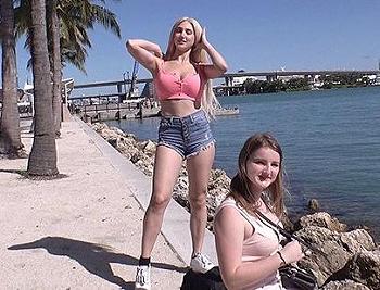 ＵＳＡ・マイアミナンパ！巨乳をチラつかせる二人の美女を、海岸沿いでナンパゲット！