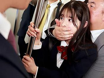 【痴漢】激シコ可愛い制服美少女さん痴漢されるもまさかの快感にハマり膣奥バッコバコで絶頂しまくるwww