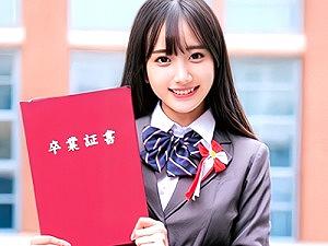 【素人ナンパ】ロングヘアの制服女子！卒業式終わりのJKがパンツ素股からの生素股で大人チンコをインされる！