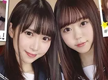 【素人企画】美尻JKコンビが援交エロ交尾！痴女りWフェラ！プリケツ美尻見せつけ対面立位！