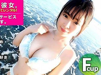 【巨乳素人JD】レンタル彼女している水着、制服姿のFカップ女子大生がフェラ、手コキ、マンコ弄られ勃起肉棒挿入ガン突き。