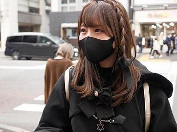 [素人ナンパ]原宿で見つけたメンヘラメイクの美少女を脱がせてみたら色白美巨乳！MM号でチンポしゃぶらせ巨根挿入！