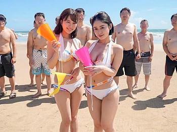 【MM号】人気AV女優2人が童貞くんを逆ナンしてファン感謝！マジックミラー号に連れ込み逆3Pしながらハーレム筆おろし